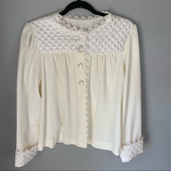 Vintage Christian Dior Quilted Intimates Top Shirt Jacket - Picture 4 of 11